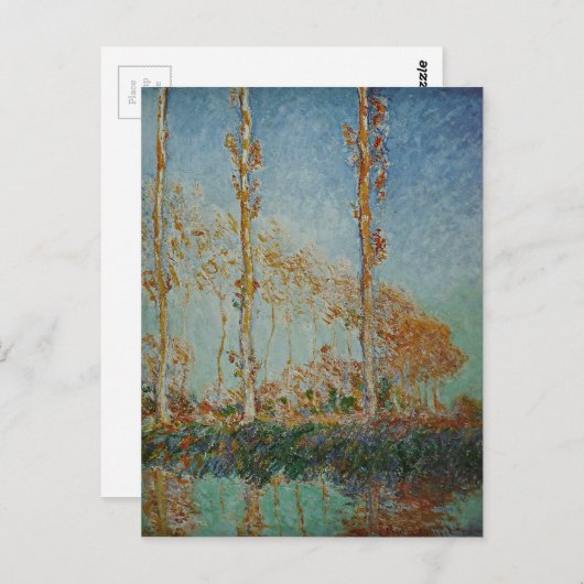 Carte Postale Claude Monet - L'Artwork Des Poplars (Devant / Derrière)