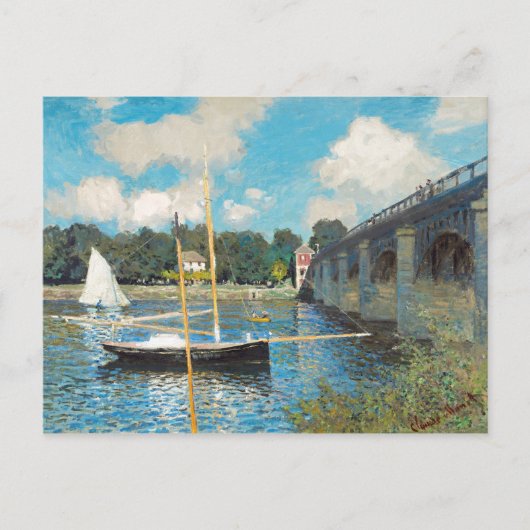 Carte Postale Claude Monet Le pont d'Argenteuil (1874) (Devant)
