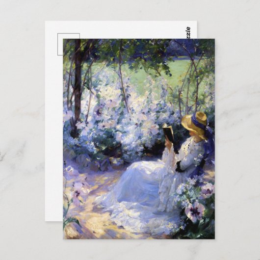 Carte Postale Claude Monet - Lecture d'une femme (Devant / Derrière)