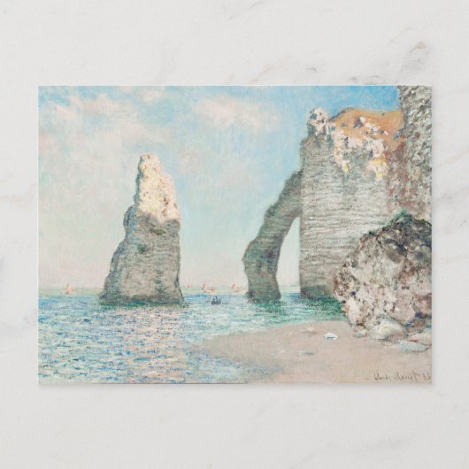 Carte Postale Claude Monet Les falaises à Étretat Peinture Art (Devant)