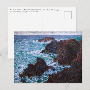 Carte Postale Claude Monet - Les rochers à Belle-Île, côte sauva