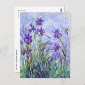 Carte Postale Claude Monet - Lilac Irises / Iris Mauves (Devant / Derrière)