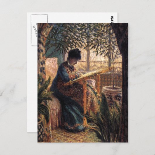 Carte Postale Claude Monet : Madame Monet Brodering (Devant / Derrière)