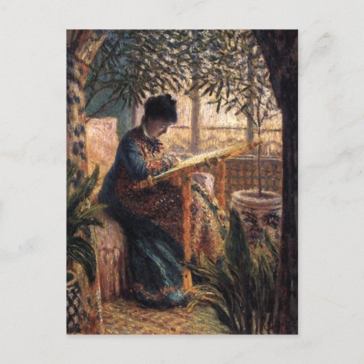 Carte Postale Claude Monet : Madame Monet Brodering (Devant)