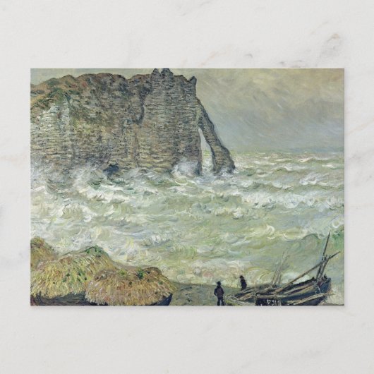Carte Postale Claude Monet | Mer rugueuse à Etretat, 1883 (Devant)