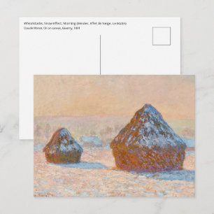 Carte Postale Claude Monet - Meules, effet de neige, le matin