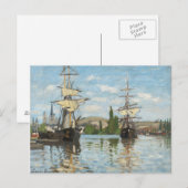 Carte Postale Claude Monet | Navires à Rouen sur la Seine (Devant / Derrière)