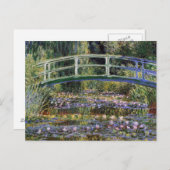 Carte Postale Claude Monet, nénuphars, pont japonais, jardin, (Devant / Derrière)