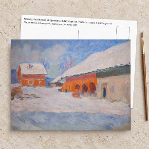 Carte Postale Claude Monet - Norvège, Maisons rouges à Bjornegaa