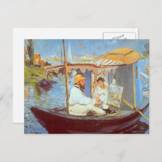 Carte Postale Claude Monet par Edouard Manet (Devant / Derrière)