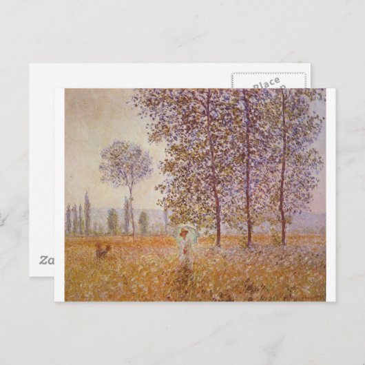Carte Postale Claude Monet - Poplars au soleil (Devant / Derrière)