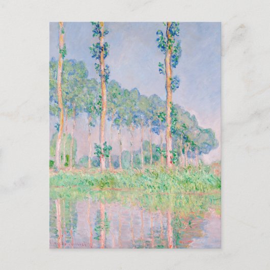 Carte Postale Claude Monet Poplars rose Effet 1891 célèbre peint (Devant)