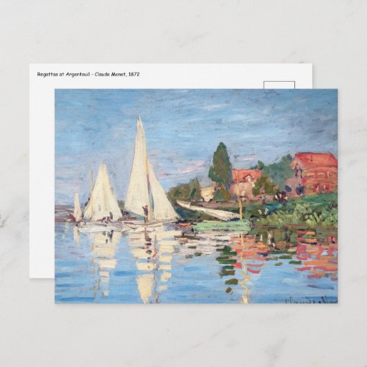 Carte Postale Claude Monet - Regattas à Argenteuil (Devant / Derrière)