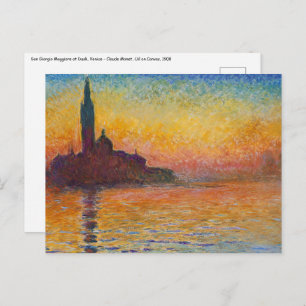 Carte Postale Claude Monet - San Giorgio Maggiore à Dusk