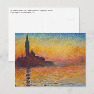 Carte Postale Claude Monet - San Giorgio Maggiore à Dusk