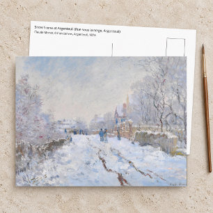 Carte Postale Claude Monet - Scène de neige à Argenteuil