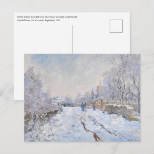Carte Postale Claude Monet - Scène de neige à Argenteuil
