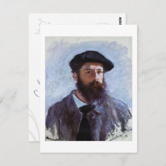 Carte postale Claude Monet Self-Portrait (Devant / Derrière)