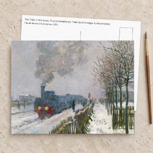 Carte Postale Claude Monet - Train dans la neige / La locomotive