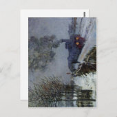 Carte Postale Claude Monet Train dans l'huile technique de neige (Devant / Derrière)