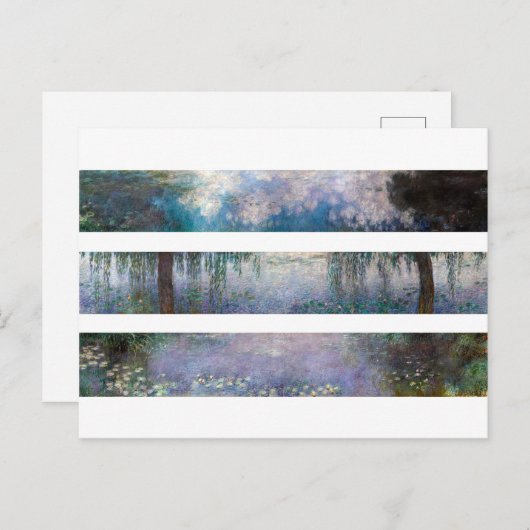 Carte Postale Claude Monet Trois tableaux au Musée de l'Orangeri (Devant / Derrière)