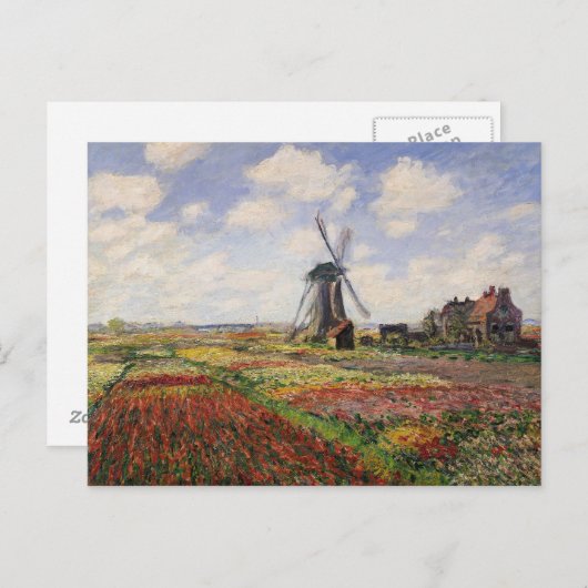 Carte Postale Claude Monet | Tulip Fields Rijnsburg Windmill (Devant / Derrière)