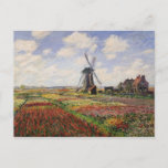 Carte Postale Claude Monet | Tulip Fields Rijnsburg Windmill<br><div class="desc">Tulip Fields avec le moulin à vent Rijnsburg,  1886 | par Claude Monet | Lieu de l'art : Musée d'Orsay,  Paris,  France | Artiste français | Numéro de collection d'images : XIR37019</div>