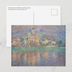 Carte Postale Claude Monet - Vetheuil, Coucher de soleil