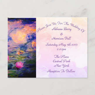 Carte Postale Claude Monet Vintage Lys Mariage Invitat