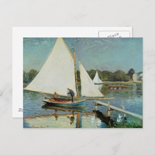 Carte Postale Claude Monet | Voile à Argenteuil, c.1874 (Devant / Derrière)