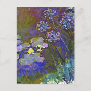 Carte Postale Claude Monet Water Lilies Agapanthus