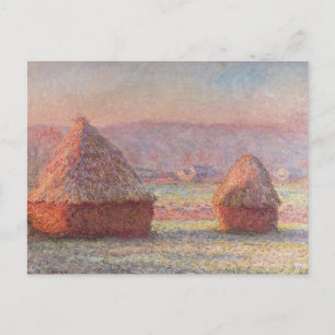 Carte Postale Claude Monet White Frost Sunrise (Haystacks)