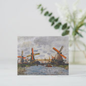 Carte Postale Claude Monet - Windmills près de Zaandam (Debout devant)