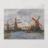 Carte Postale Claude Monet - Windmills près de Zaandam (Devant)