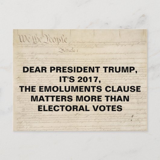 Carte Postale Clause Emoluments Non Électoraux (Devant)