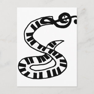 Carte Postale Clavier Artsy et serpent d'Artsy