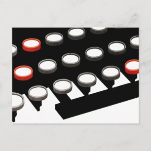 Carte Postale Clavier de machine à écrire ancienne de style rétr
