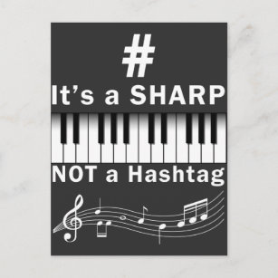 Carte Postale Clavier de musicien de piano de Sharp not Hashtag
