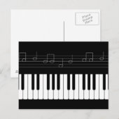 Carte Postale Clavier de piano (Devant / Derrière)