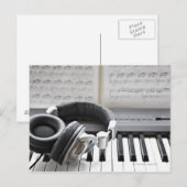 Carte Postale Clavier de piano électrique (Devant / Derrière)