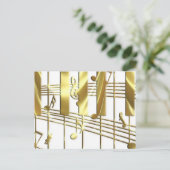 Carte Postale Clavier de piano en or (Debout devant)