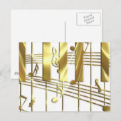 Carte Postale Clavier de piano en or (Devant / Derrière)