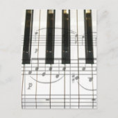 Carte Postale Clavier de piano et notes musicales (Devant)