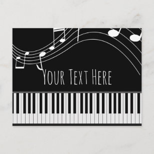 Carte Postale Clavier de piano et notes musicales