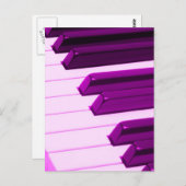 Carte Postale Clavier De Piano Ou D'Organe Rose Fusha (Devant / Derrière)