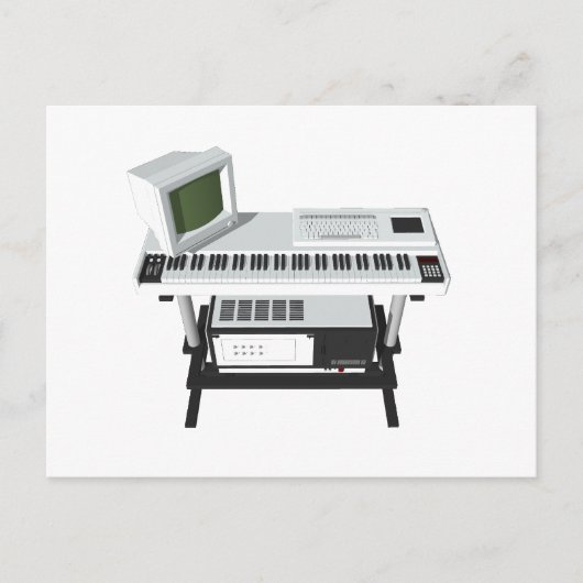 Carte Postale Clavier d'échantillonneur de style des années 80 : (Devant)