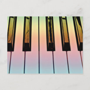 Carte Postale clavier électrique avec revêtement arc-en-ciel