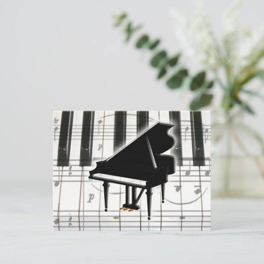 Carte Postale Clavier et notes du grand piano (Debout devant)