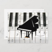 Carte Postale Clavier et notes du grand piano (Devant / Derrière)