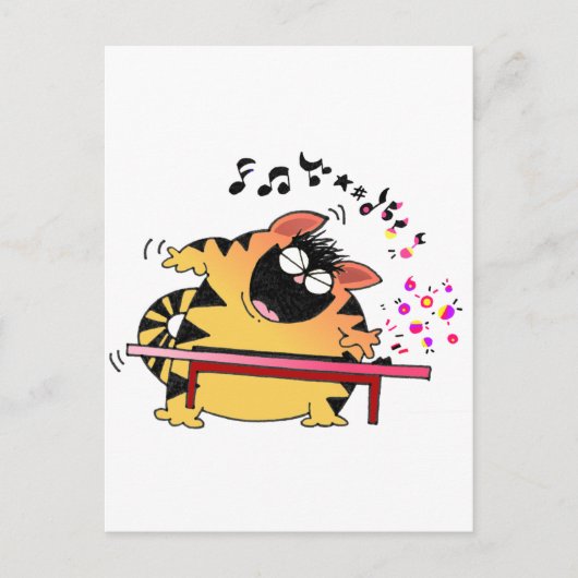 Carte Postale Clavier Fat Cat Play (Devant)